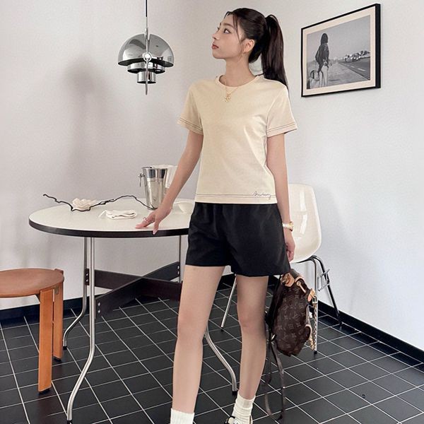 【女性の憧れ☆】バーバリー ロゴ刺繍 コットン Tシャツ コピー Baz78687